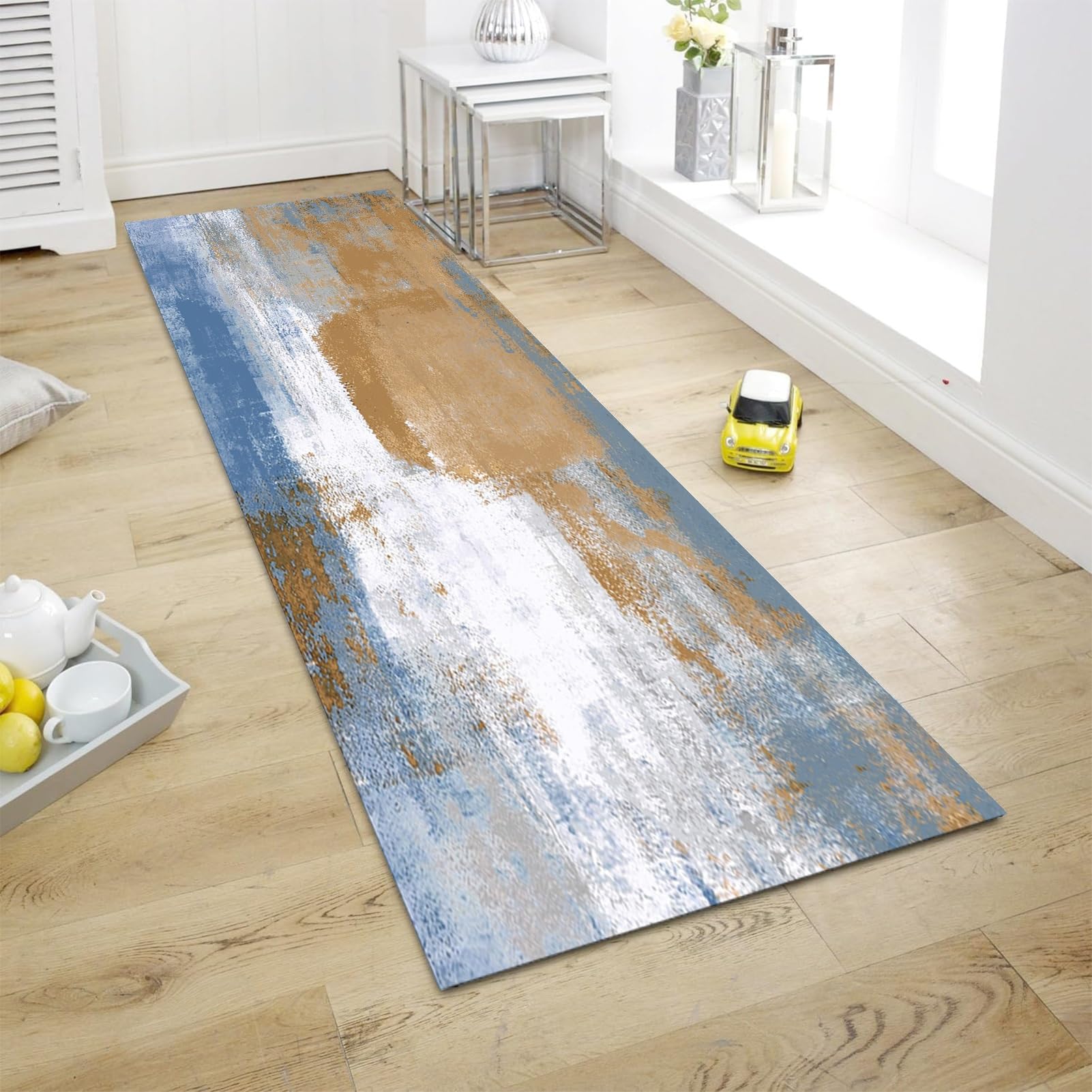 Grijze gang tapijt loper 100cm 1.5m 2m 250cm 300cm 4m 5m 6m, smal loper tapijt voor keuken hal trappen, antislip wasbaar lang tapijt (Size : 80x450cm