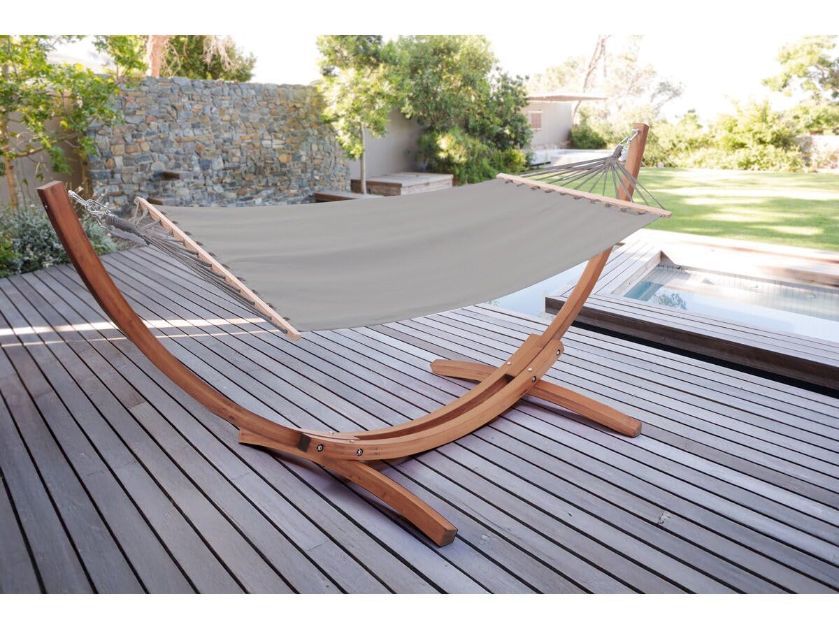 Hamaca de Madera con Lona de algodón Dallas - 3 m - Gris -