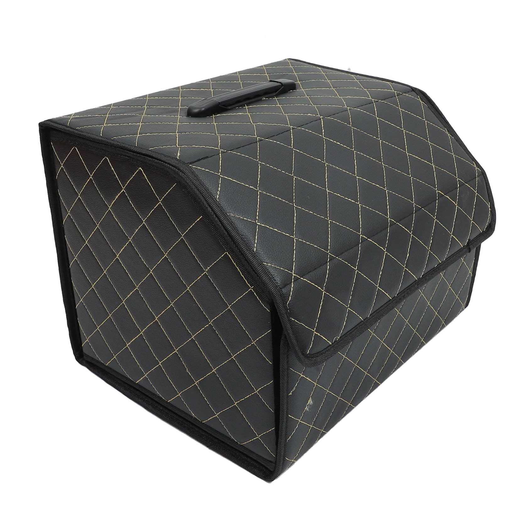 BESTYASH Organizer Scatola Cuoio Auto in Pieghevole Bagagliaio Nero | Vano Posteriore Dell’auto, Facile da Pulire e Riutilizzabile, Finitura Elegante e Raffinata