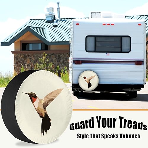 Miniatura 2 de Cubierta para neumático de caravana, colibrí, a prueba de polvo, resistente a la intemperie, ajuste universal para remolque, RV, SUV, camión,