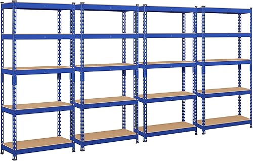 Miniatura 10 de Topeakmart 4 estantes de 5 niveles, estantes de almacenamiento de metal, estantes de almacenamiento de garaje, estantes de almacenamiento ajustables