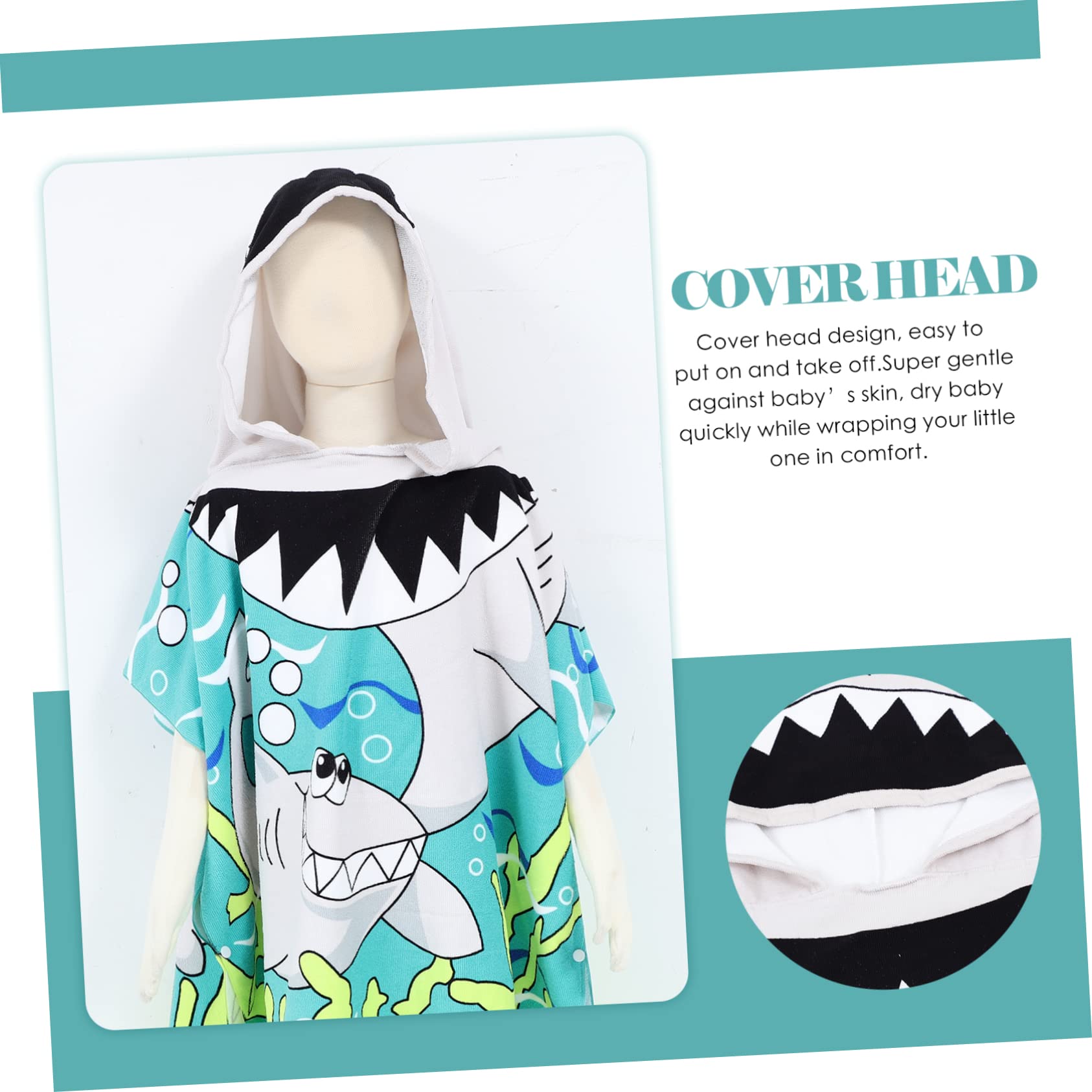 VICASKY 4stücke Hooded Junge Mädchen Bademantel Saugfähiges Badetuch Mit Cartoon-Muster Für Mädchen Nach Dem Baden Oder Schwimmen Schützt Vor Kälte Weiches Mikrofaser-Material