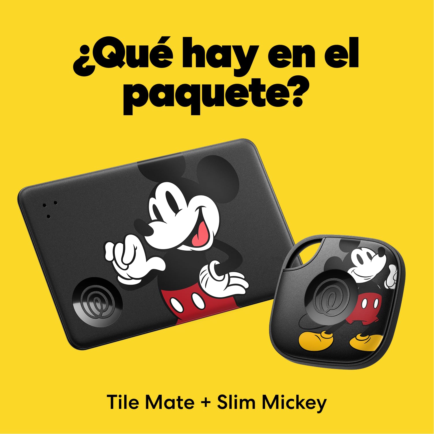 Life360 x Disney Tile - Starter Pack - Localizadores Bluetooth para Llaves, Carteras y Mucho más. Compatible con iOS y Android.Paquete de 2 (Tile Negro/Slim) - Mickey