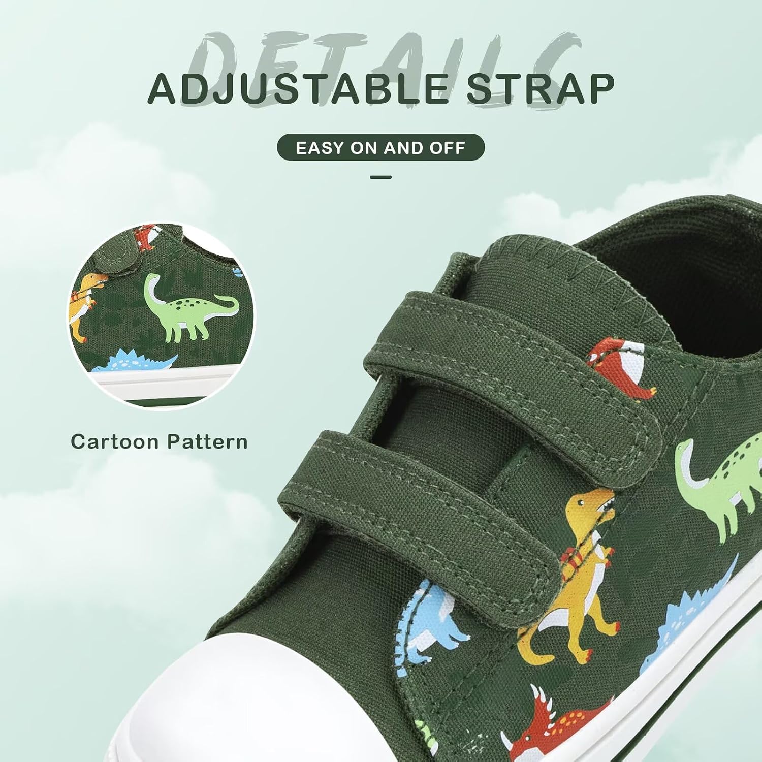 EUXTERPA Kids Toddler Sneakers Boys Girls Canvas Shoes Walking Sneaker with Easy Fasten Strap