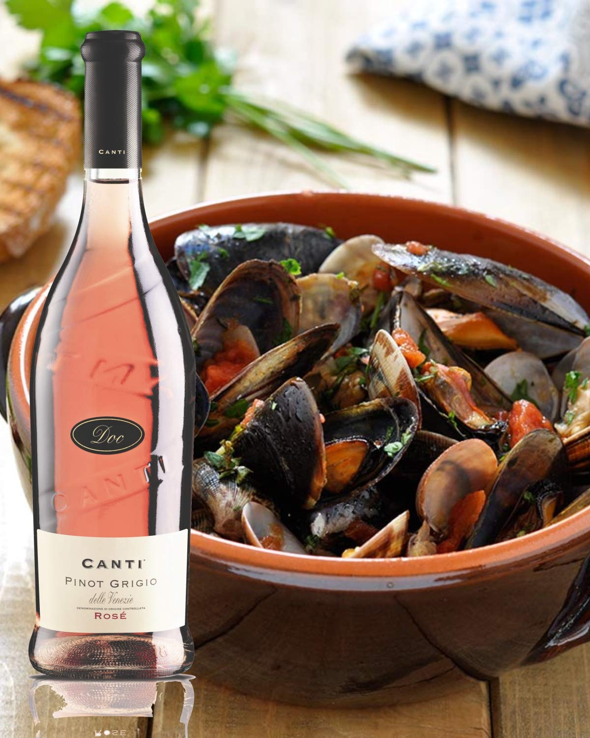 Canti - Pinot Grigio delle Venezie D.O.C., italienischer Rosé Wein, frisches Pfirsicharoma mit lebendigen beeren und Steinobstgeschmack, 6x750 ml (Packung mit 6)