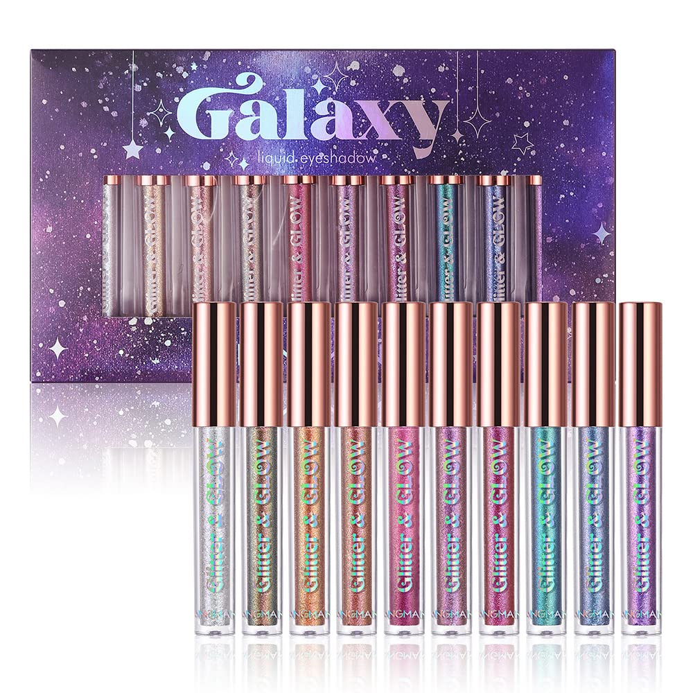 LANGMANNIDiamond Sparkle Liquid Eyeshadow Set - 10-Piece Mystical Pearl Glitter Eyeshadow Kit