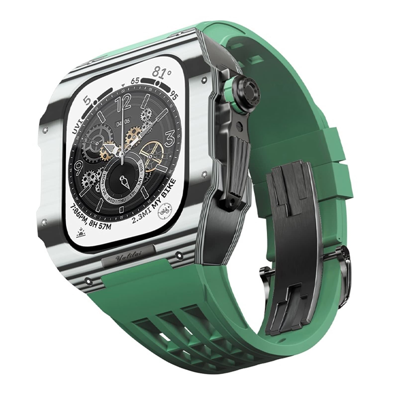 SAAWEE Kit de modification de bracelet de montre en fibre de carbone, pour bracelet Apple Watch 44/45 mm Series 8 7 6 5 4 SE Series Mise à niveau (15,45 mm), 45mm, Agate