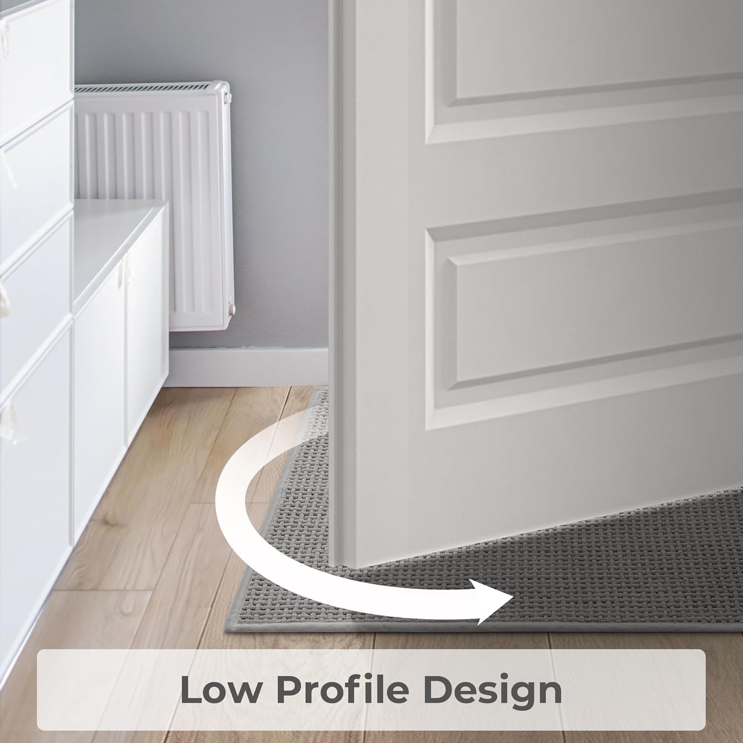 GRANNY SAYS Gray Bathroom Rugs, Absorbent Bath Mats for Bathroom, 24" x 16", Soft Chenille Bath Mat, Small Bath Rugs Non Slip Washable, Quick Dry, Thin, Rug for Tub and Shower - Image 8