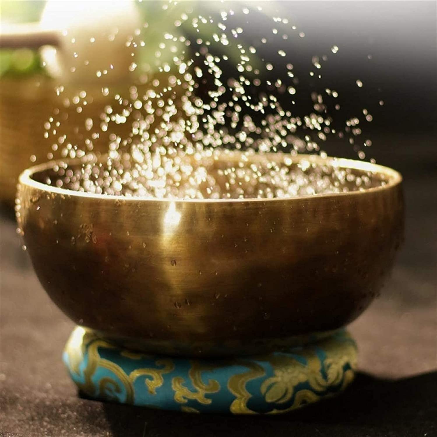 Set di campane tibetane in metallo, campane tibetane per meditazione buddista, martellate a mano in Nepal per yoga, guarigione dei chakra, meditazione zen con percussore e cuscino in seta, regalo
