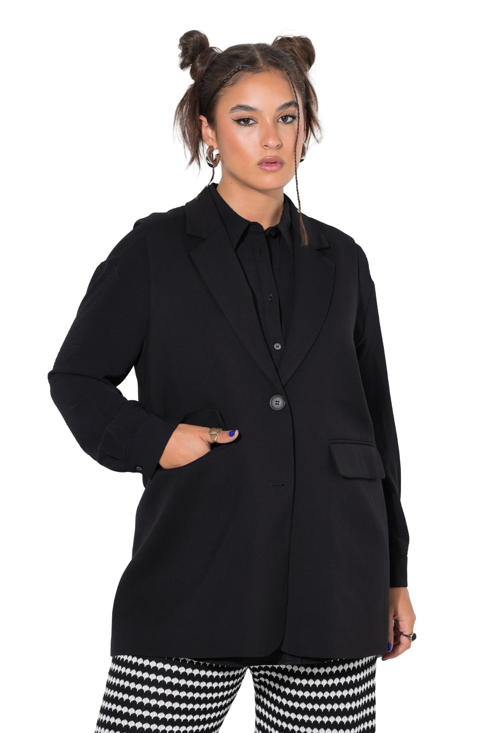 Studio Untold Damen große Größen Übergrößen Plus Size Anzugweste, oversized, Rückenschlitz mit Knopf 845952