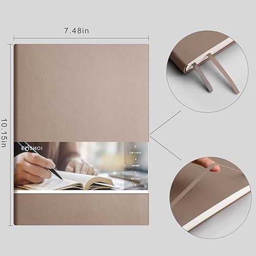 Miniatura 4 de EMSHOI Cuaderno de viñetas de puntos, 192 páginas numeradas B5, cuaderno grande de composición de cuadrícula de puntos con papel punteado grueso de