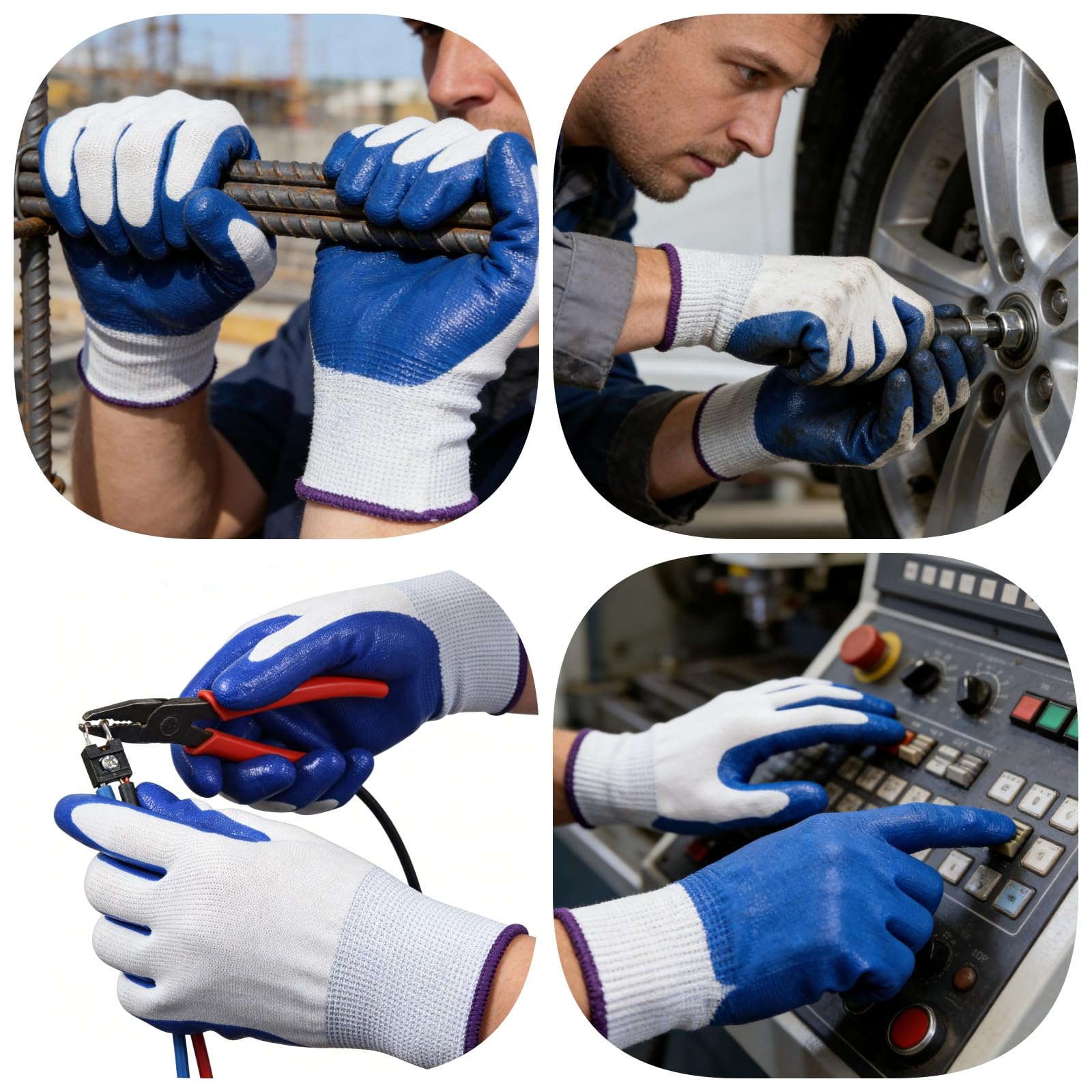 20 Paar Gartenhandschuhe Zweifarbige Rutschfeste Schutzhandschuhe Strick Abriebfeste Arbeitshandschuhe Familie/Leichte Arbeit Mehrszene Handschuhe 32g/36g/40g/42g/45g (42g)