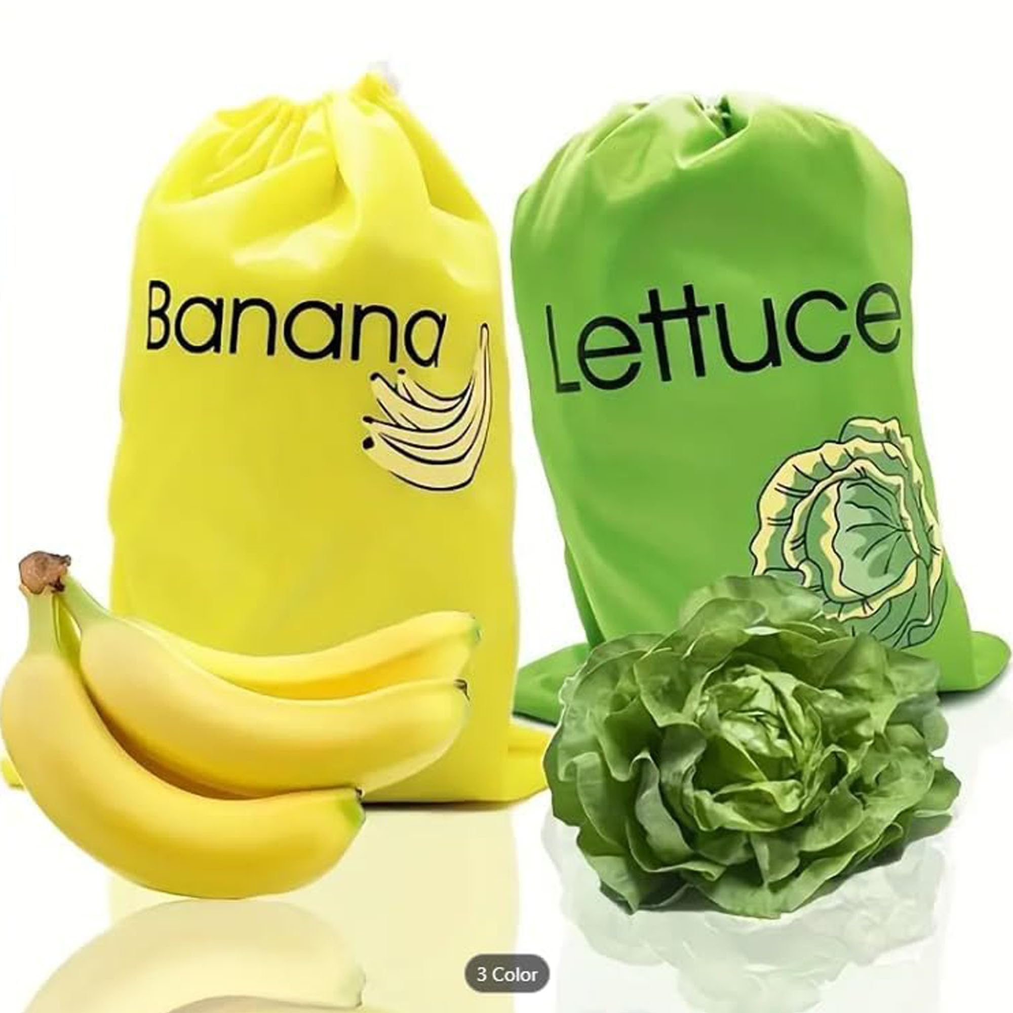 Sponsored Ad – [2 PC] Banana and Lettuce Storage Bag - Extended Shelf Life Up To 2 Weeks, Washable, Reusable Food Saver for Potatoes and Seeds - Stop Food Waste