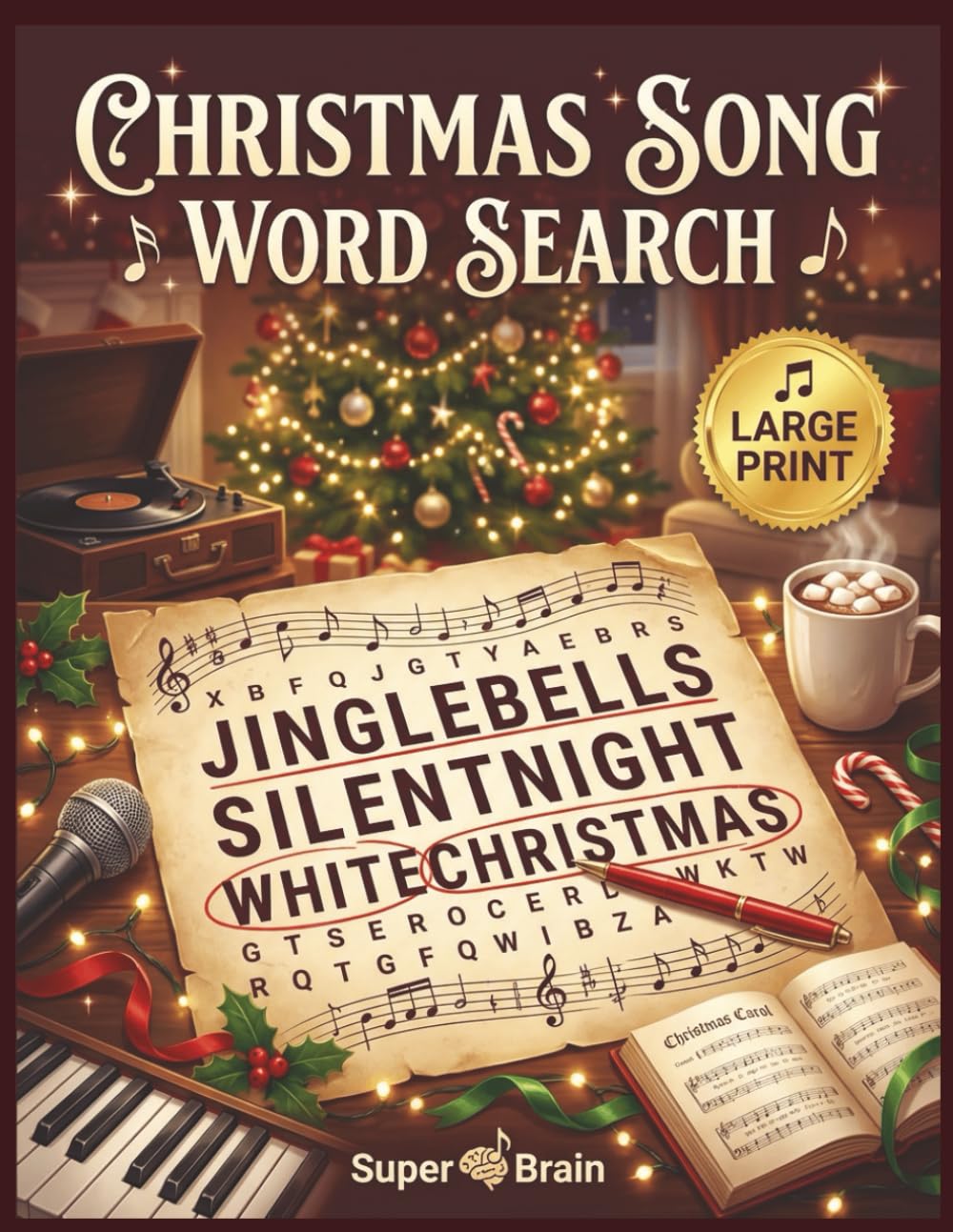 Christmas Song Word Search: 60 Classic Christmas Carol Puzzles for Music Lovers | Large Print Holiday Word Search for Adults & Seniors