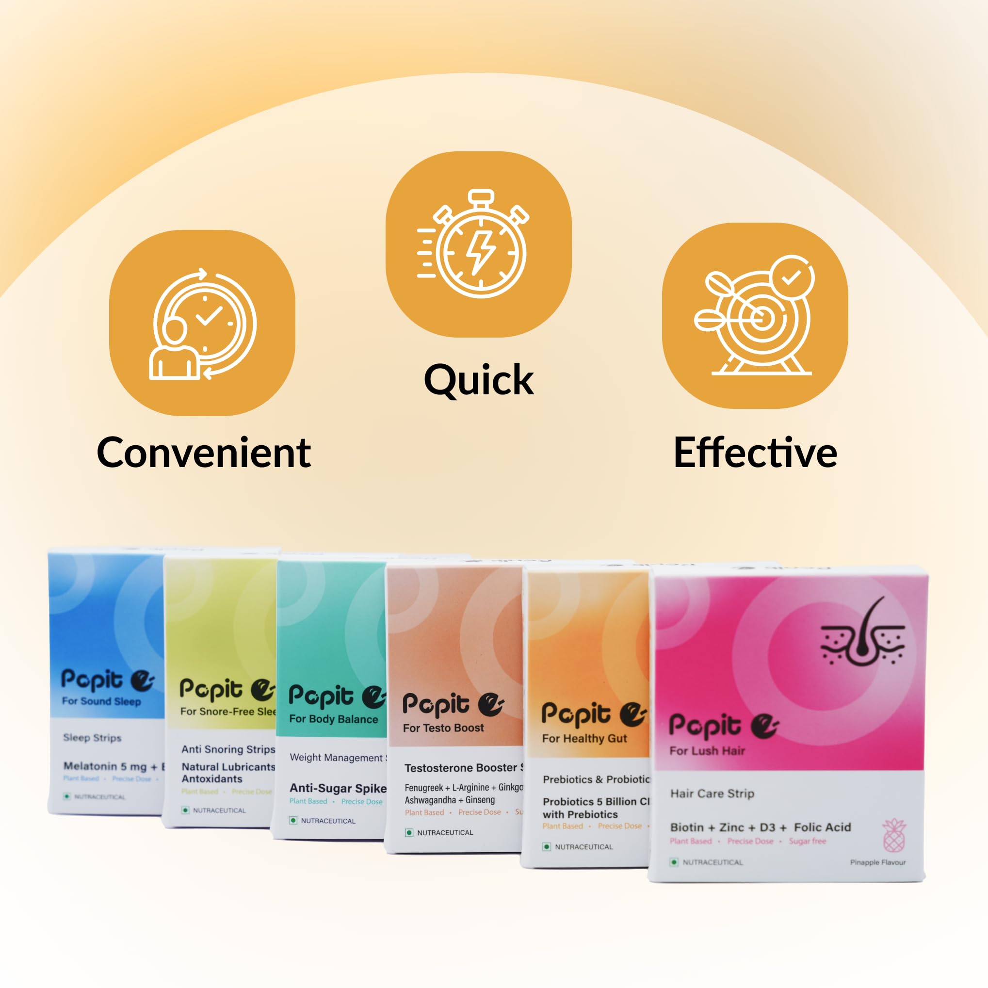 Popit Healthy Gut | To Curb Indigestion, Gas, Acidity and Bloating | Gut Health Supplement | Fast Absorption Vs Gummies/Tablets | Probiotics 5 Billion | CFU with Prebiotics | Non Habit Forming | Digestive Plant Bases Strips | Vanilla Flavour | No Added Sugar | (30 Oral Strips) 3