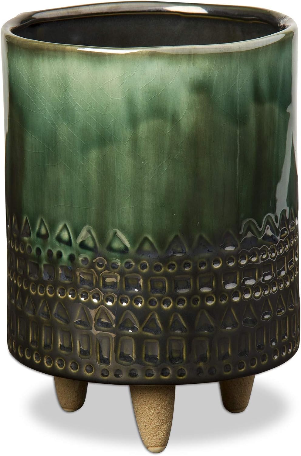 tag Companero Planter Large Stoneware Flower Pot with 3 Feet Decor Decoration Home Decor Emerald Green