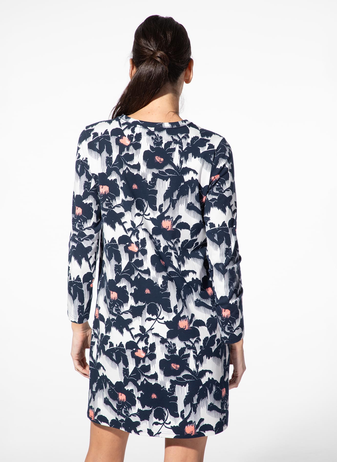 Short Stories Camicia da Notte da Donna, a Maniche Corte, con Fiori Blu, in Jersey di Cotone, Morbida e Traspirante, per Notti accoglienti
