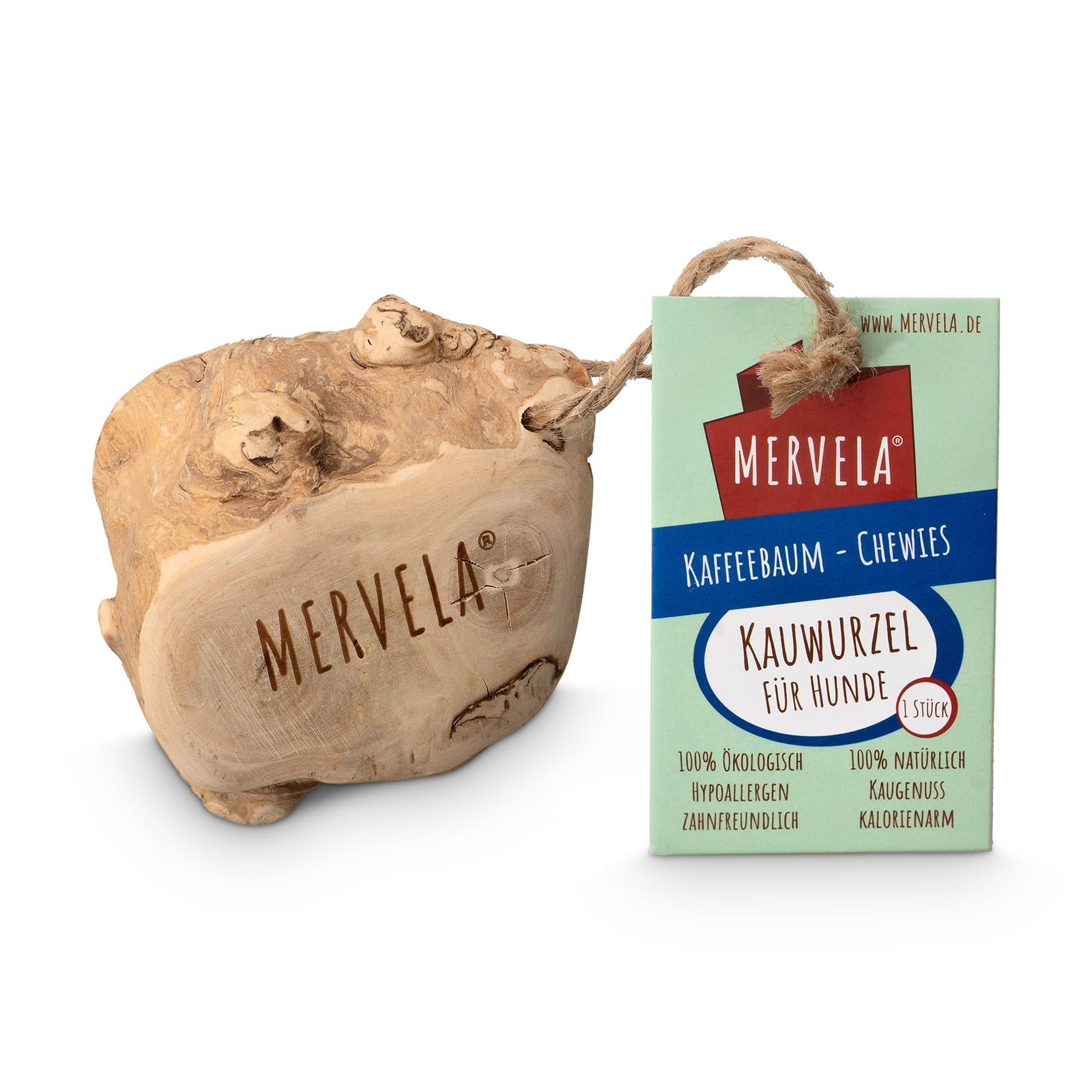 MERVELA® Kauwurzel für kleine Hunde – Natürliches Kauspielzeug – Zahnpflege & Langlebig – Ideal für Starke Kauer – natürliche Beschäftigung (Kauwurzel Small 1 St.)