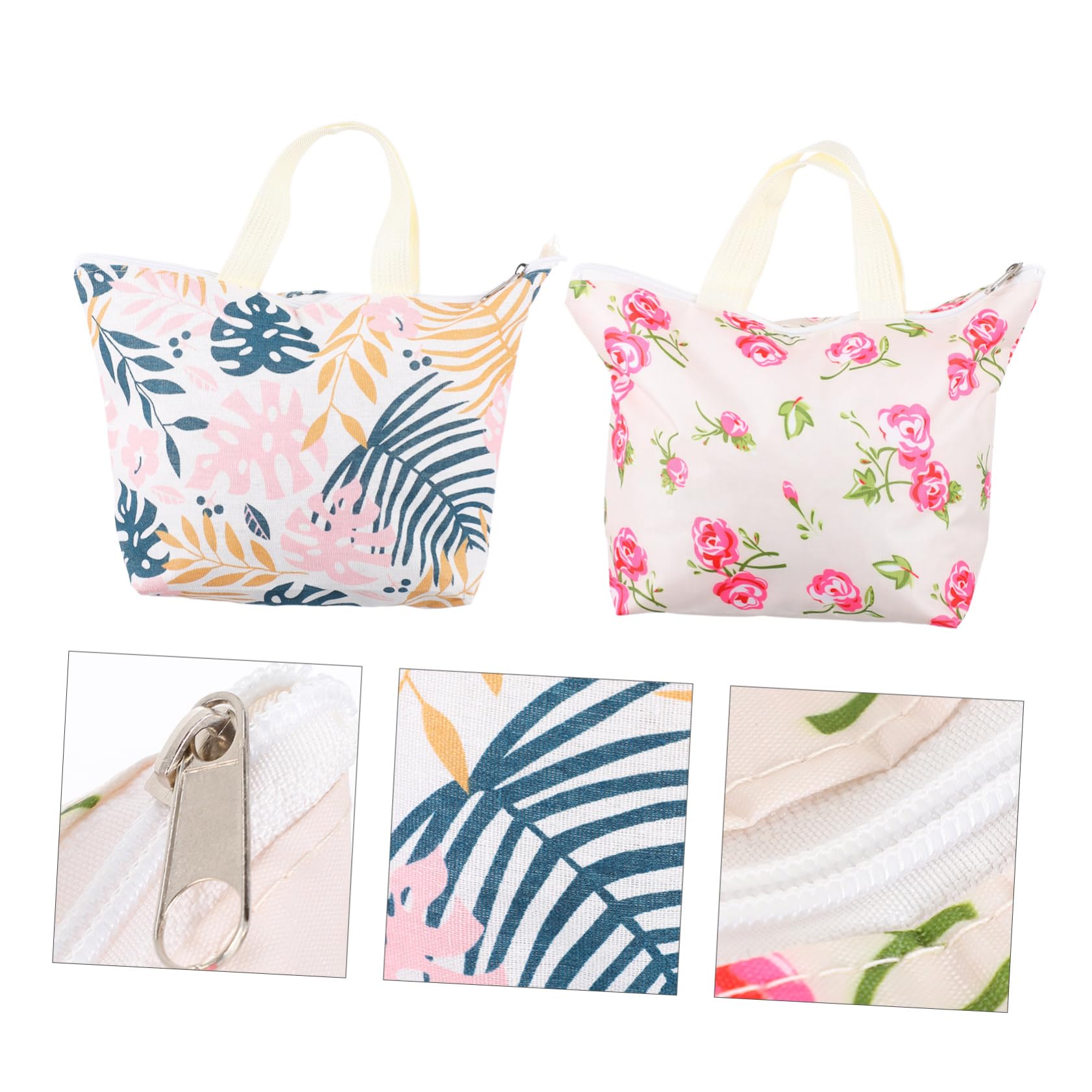 Beavorty 6piezas Bolsa De Maquillaje De Lona Floral Organizador De Cosméticos Portátil para Viajes y Uso Diario Estilo Aleatorio