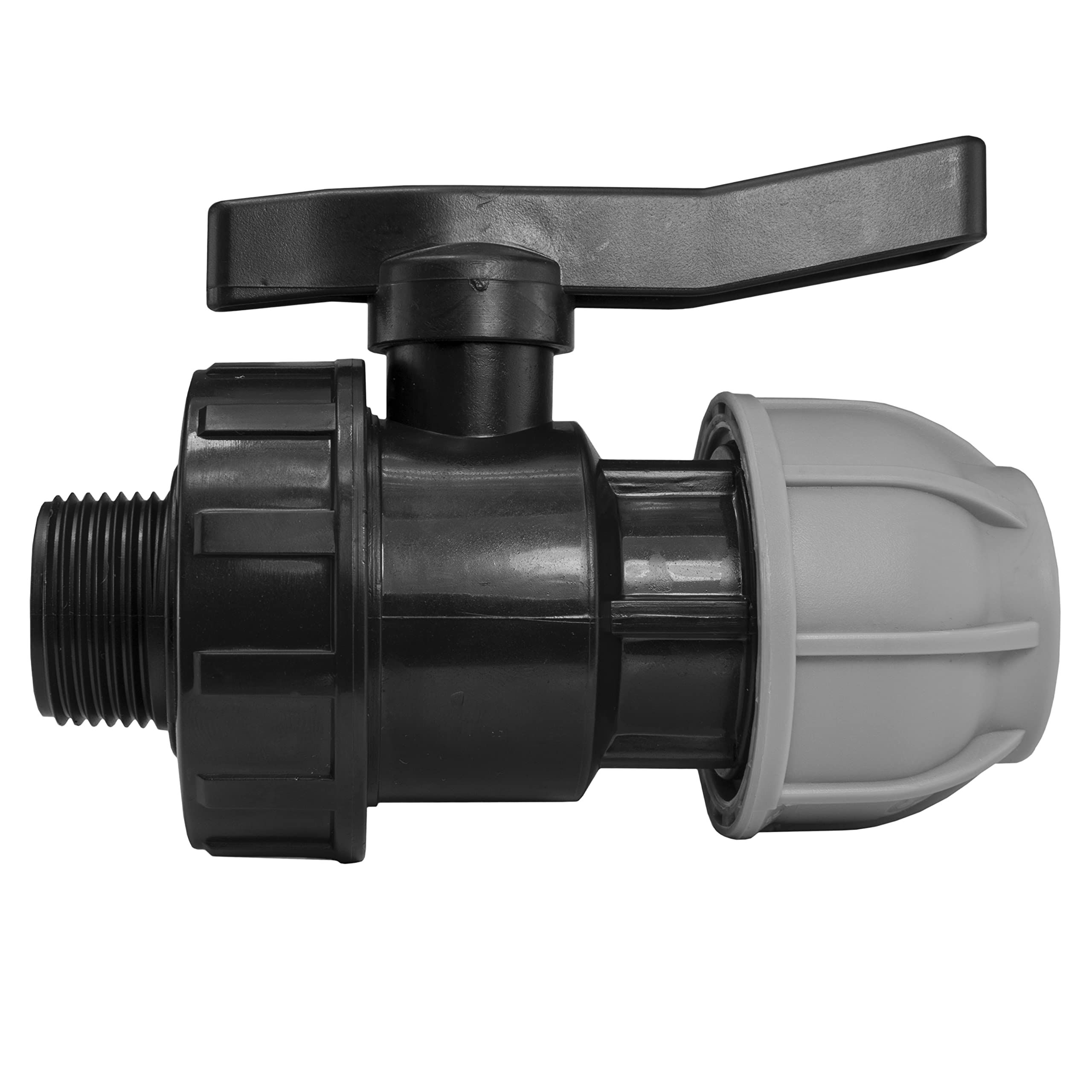 Cost Wise Men's Gray Mdpe Water Supply Pipe Compression Flow Valves-/Fe Bsp Thread Removable Handle For Safety-Ideal For Irrigation Systems (32Mm Compression - 1" Bsp )