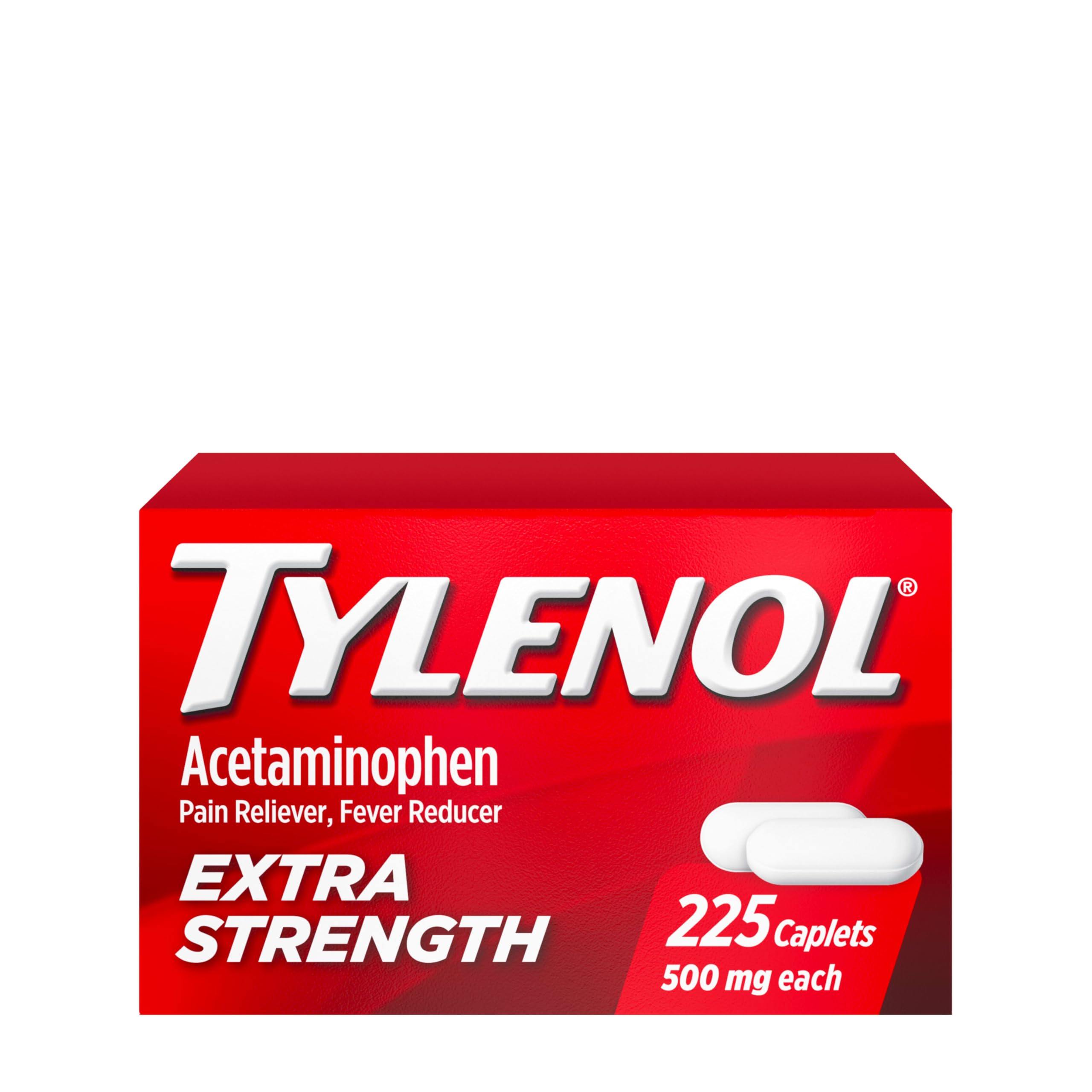 TylenolExtra Strength Acetaminophen 500mg Caplets, Pain Reliever & Fever Reducer, Pain Relief Pills for Headache, Backache, Toothache, Minor Arthritis & Menstrual Cramps, Value Size, 225 Count