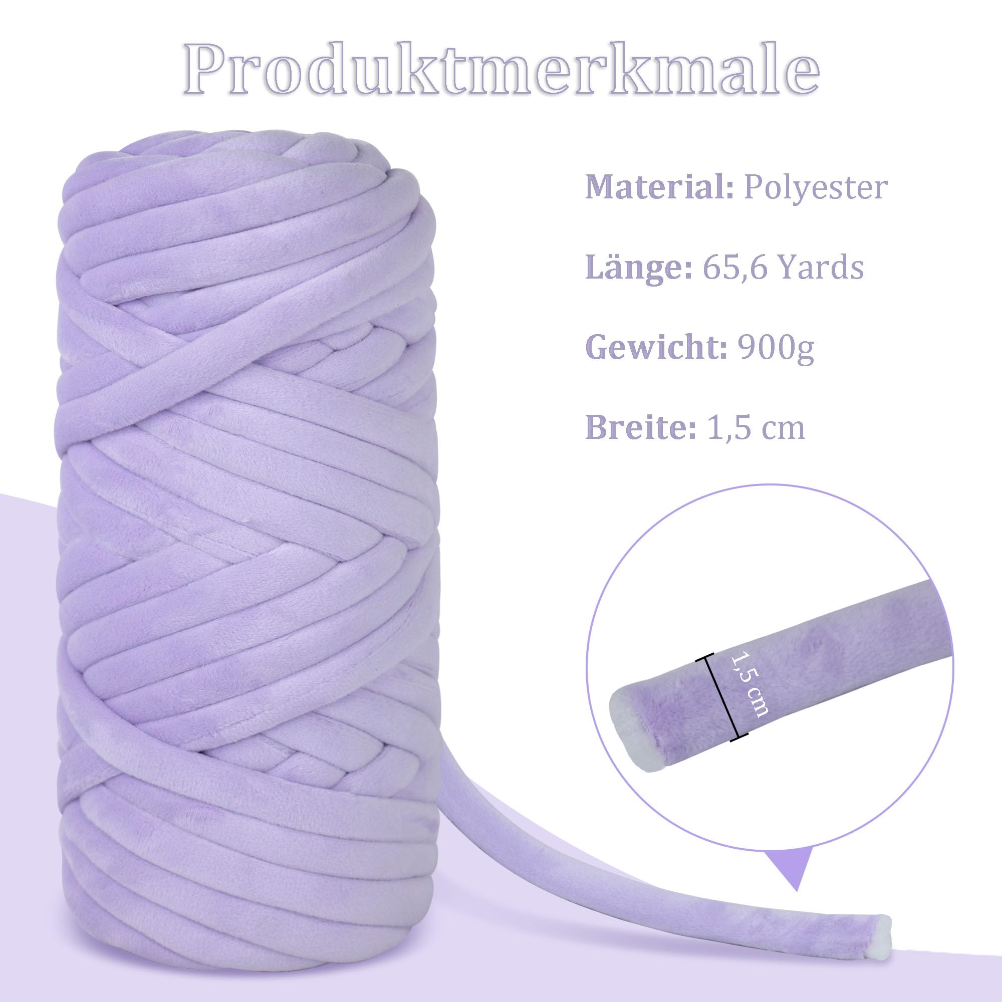 Dikke wolgaren, 500 g, 54 m, Chunky Yarn Soft XXL wol voor handbreien, volumineuze armbreien, wol voor het haken van kussens, dekens, sjaals poppen, tassen, tapijten, mutsen, huisdierbedden
