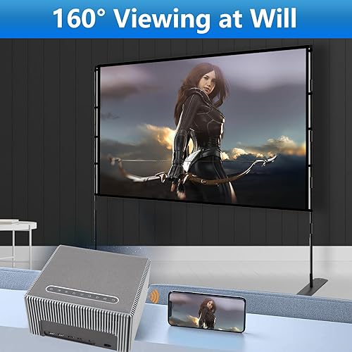 Miniatura 4 de 100 pulgadas Pantalla de proyector con soporte, FHD 1080P y 4K compatible con 169, para cine en casa, plegable, portátil y bolsa de transporte para