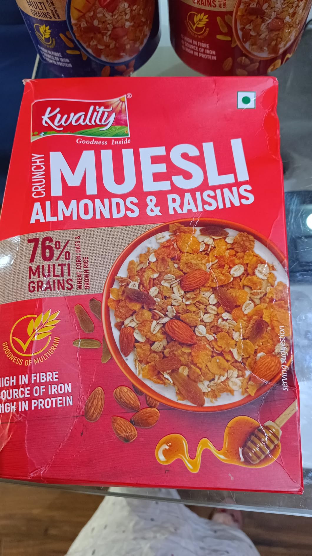 Kwality Muesli Crunchy 75g 76 Multi Grains, Fruit & Nut Natural