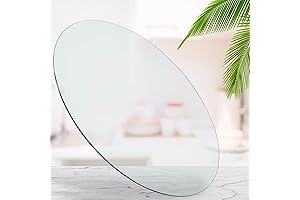 A 1/4""-Thick 18" Round Tempered Glass Table Top with a Pencil-Polished Edge:...