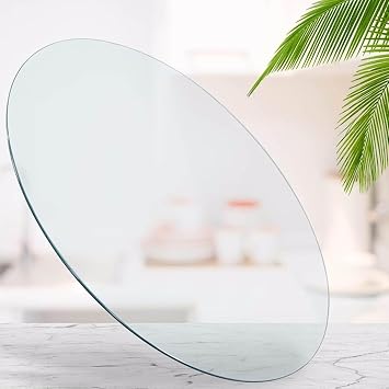 18 Inch Round Glass Table Top Thick Tempered Glass Round Table Top Glass Dining Table Replacement Bevel Polish Edge Glass Tables Top for Living Room Patio Table Top Indoor Outdoor Use