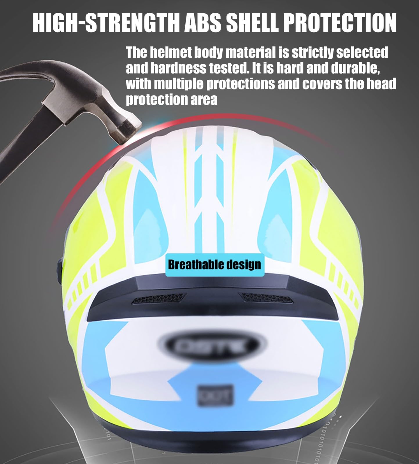 Kask motocyklowy, unisex, lekki kask motocyklowy, integralny kask do sportów ulicznych, wycieczek, rowerów wyścigowych, jazdy na motocyklu ochronna osłona na zderzenie, certyfikat ECE 22.06