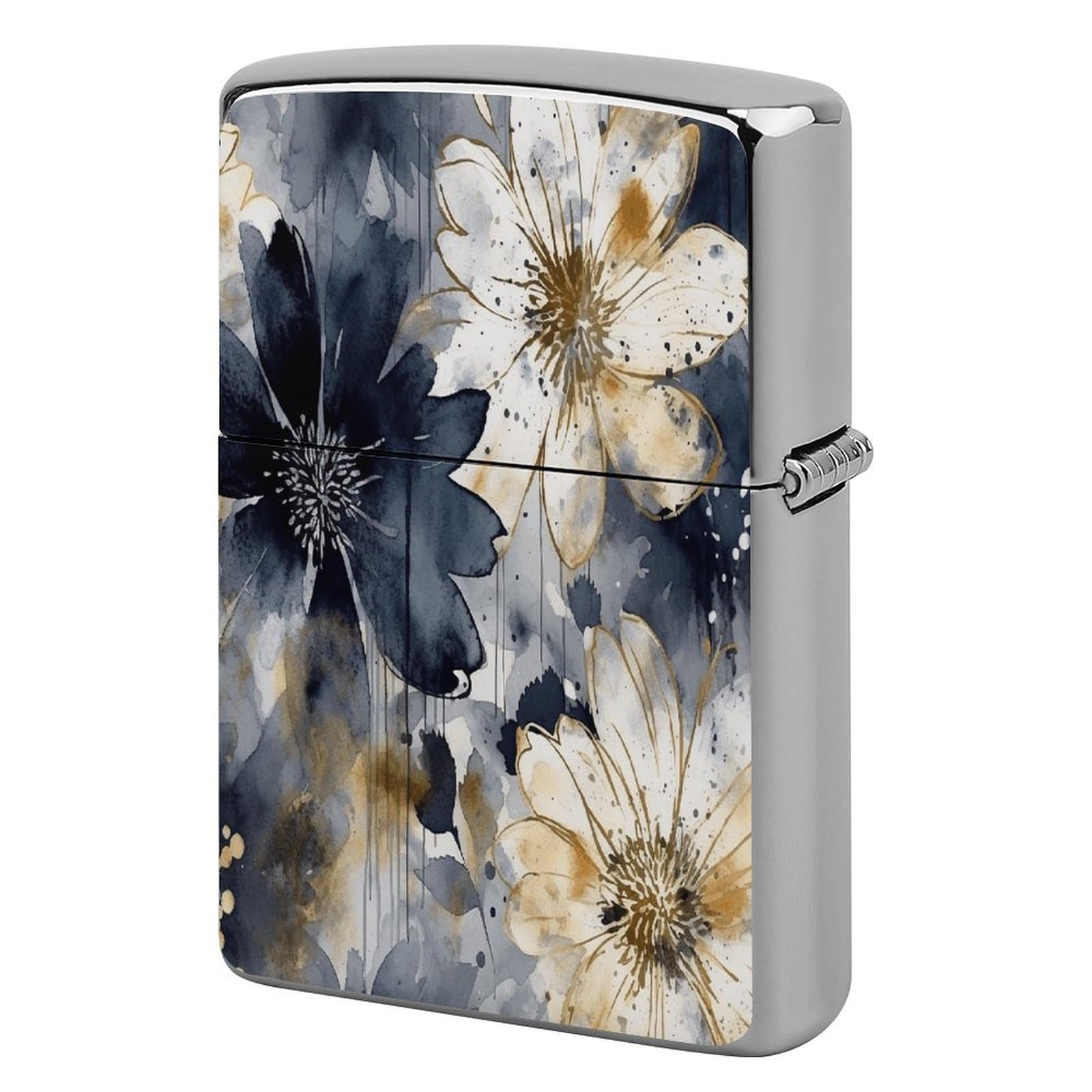 Fodpand Style Flowers Watercolor Painting Metal Lighter Case Cover Lighter Sleeve