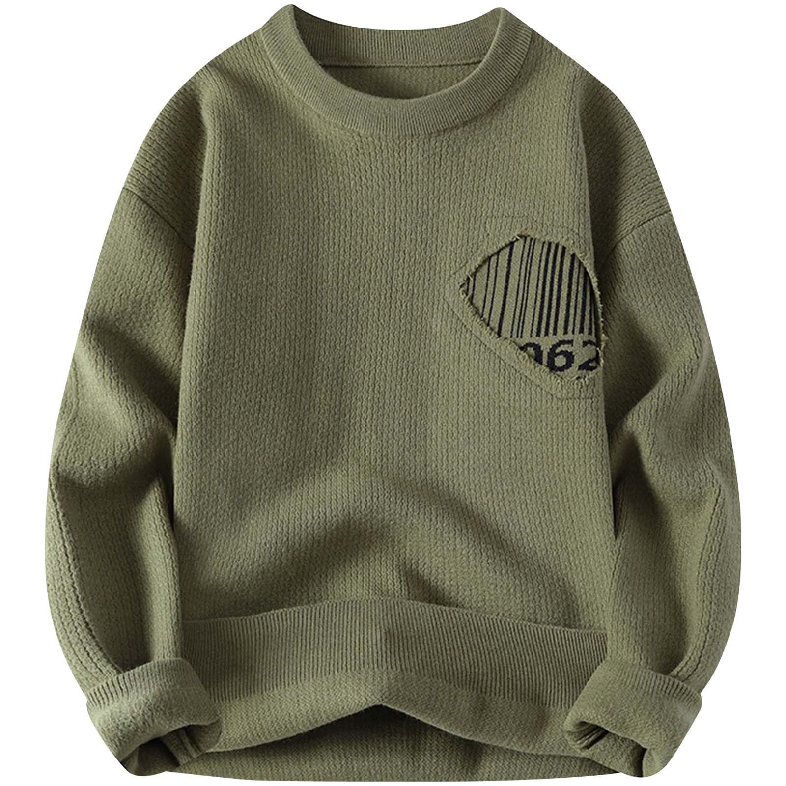 Suéter de invierno, abrigo informal de punto, jersey de manga larga, color liso, diseño desgastado, cálido, hilo suave, prenda superior de moda, cómoda para el otoño.