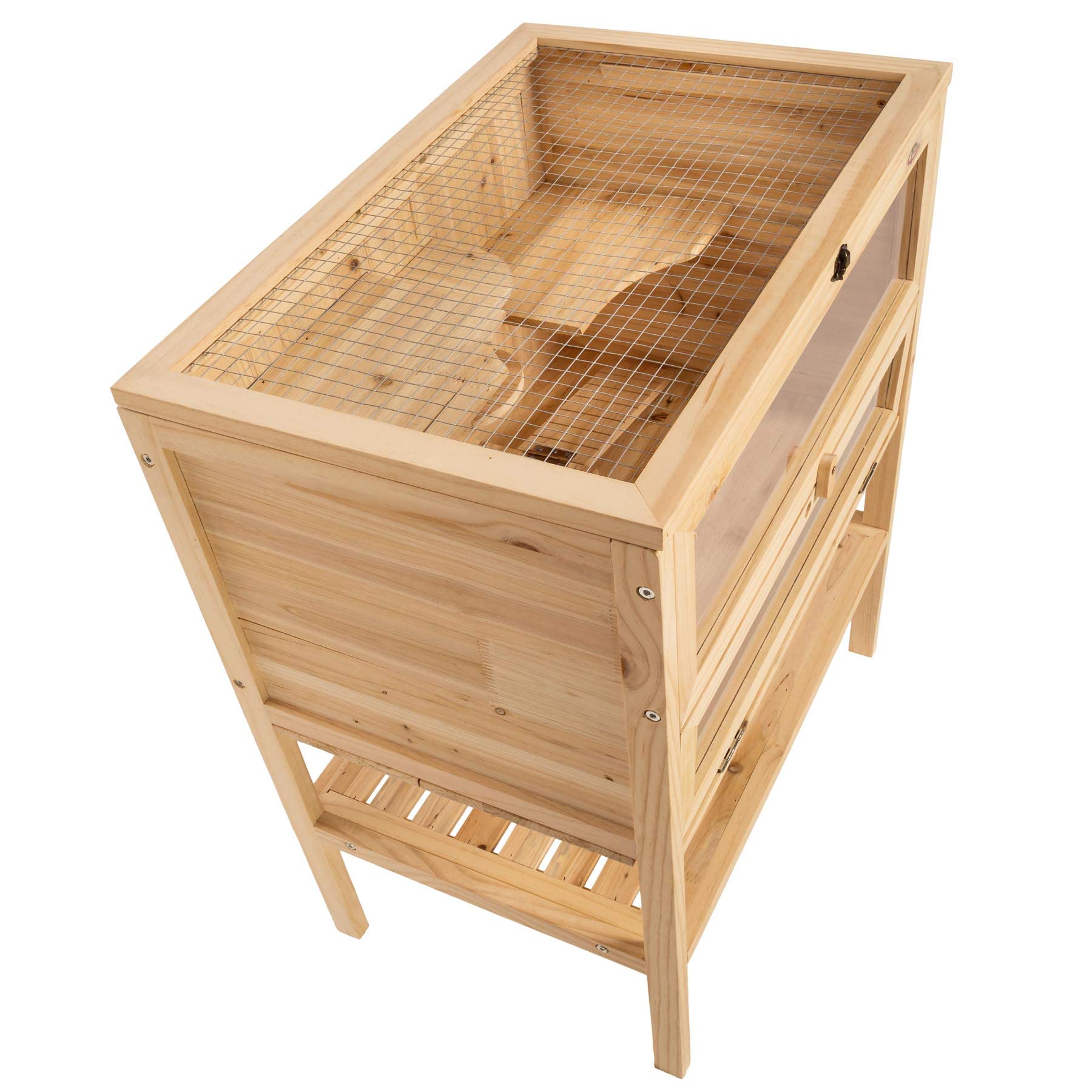 Tectake 403246 Large Wooden Rodent Hamster Cage Pine Wood Storage