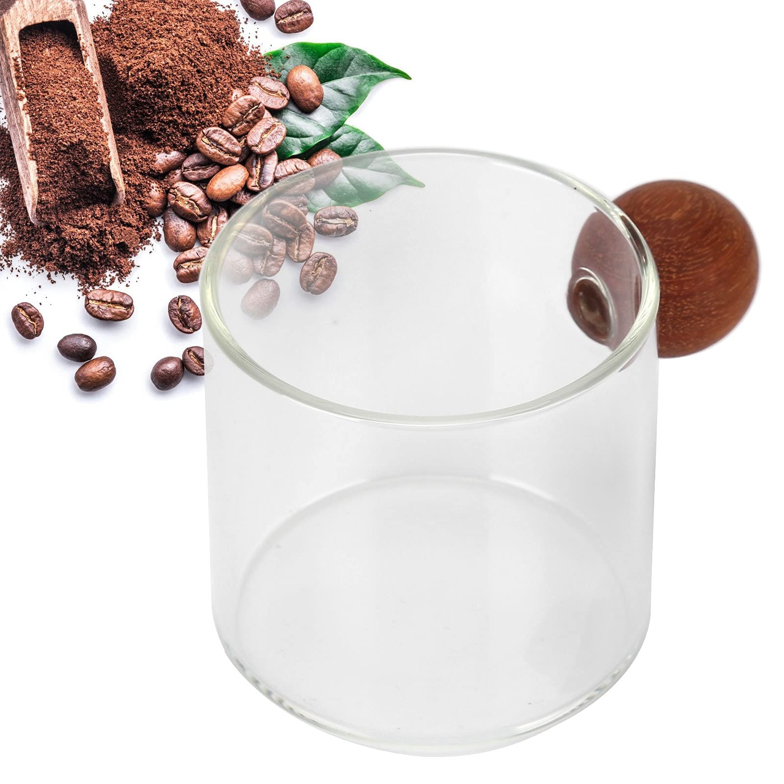 Glass Coffee Cup, Clear Glass Mug with Handle High Borosilicate Glass Coffee Mugs Clear Coffee Mug Cappuccino Cup Latte Cup Tea Cup Beer Mug(Clear)