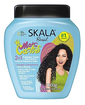 SKALA Expert Mais Cachos 2 in 1 Treatment Cream & Leave In Conditioner for Curly Hair, Vegan Hair Mask, Shea Butter & Castor Oil, Deep Hydration Mask, Softening & Smoothing, Anti Frizz Formula, 1000g