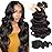 QTHAIR 18A Grade Brazilian Body Wave Human Hair Bundles with HD Lace Closure (12 14 +10, Middle Part Closure) Body Wave Virgin Hair Bundles with Closure