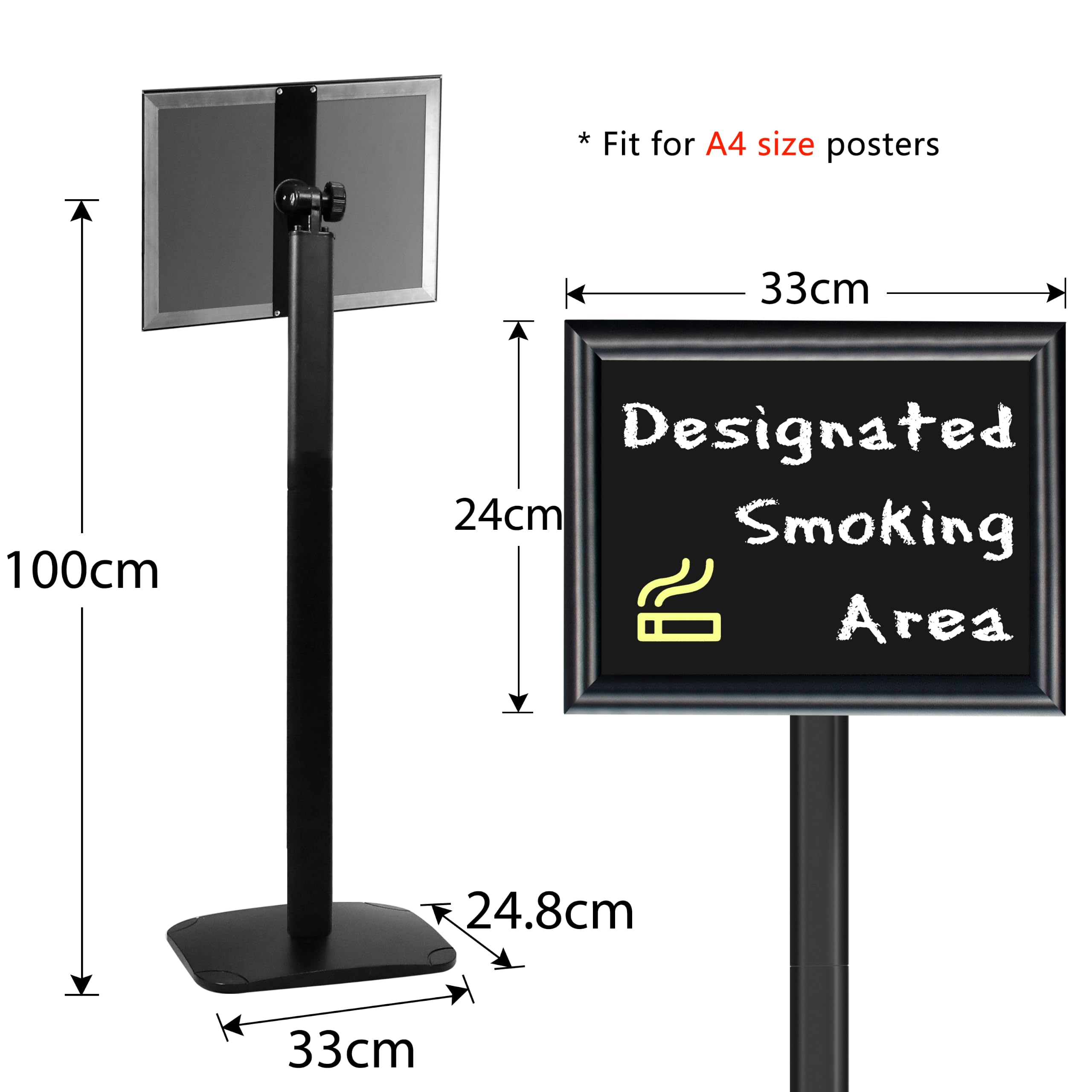 Présentoir pour affiche « Please Wait To Be Seated », format A4, noir
