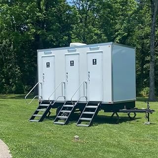 Luxury Portable Restroom Trailer with Shower and Temperature Control, Outdoor Mobile Bathroom for Weddings, Festivals, Industrial Projects and Emergency Use