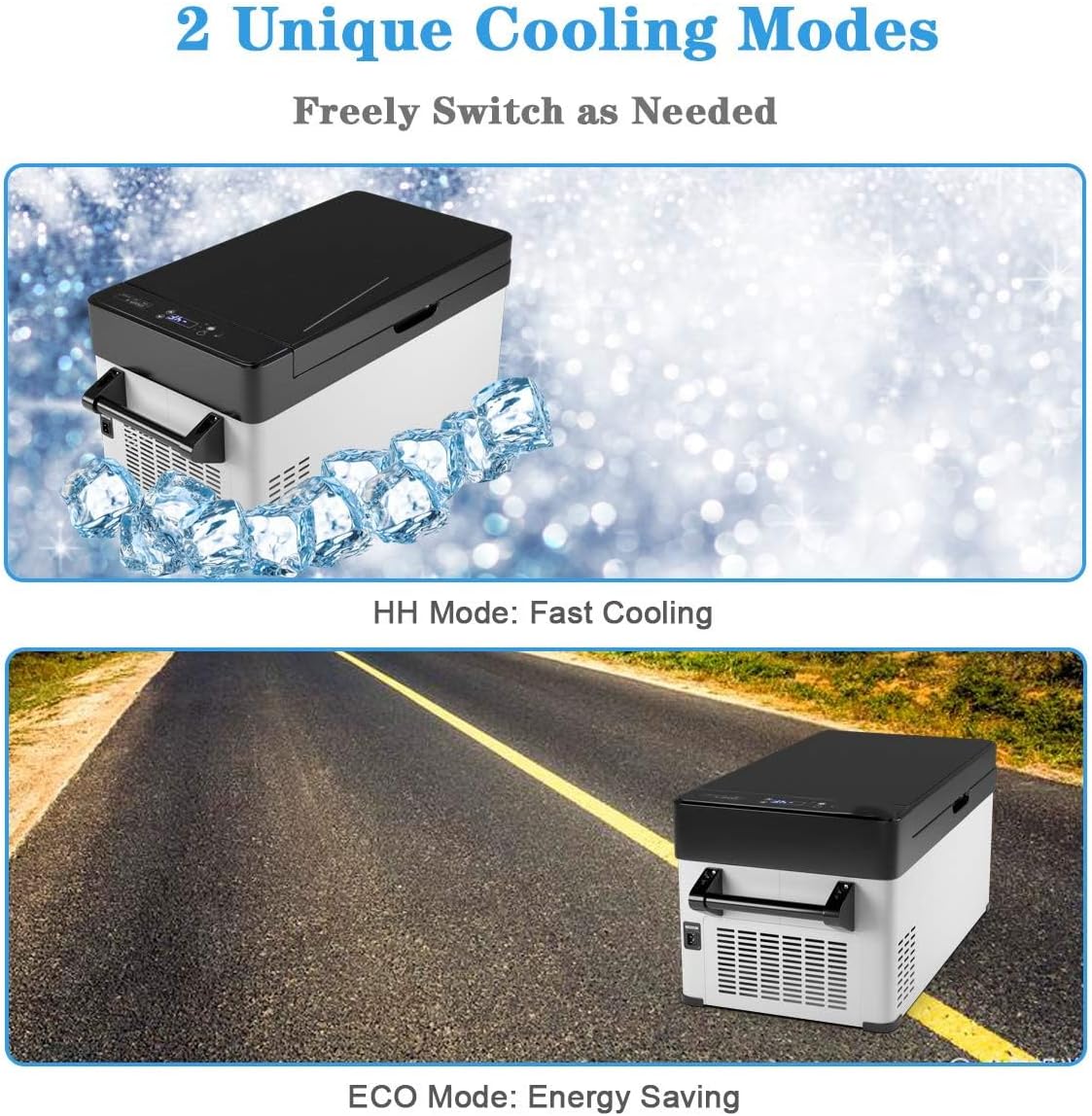 Nightcore 32 Quart (30L) Portable Car Freezer Compact Refrigerator, -13°F to 50°F, Adjustable Temperature Display, DC 12/24V, Electric Fridge Cooler for Car and Home Travel, RV, Truck, Boat, Outdoor Camping