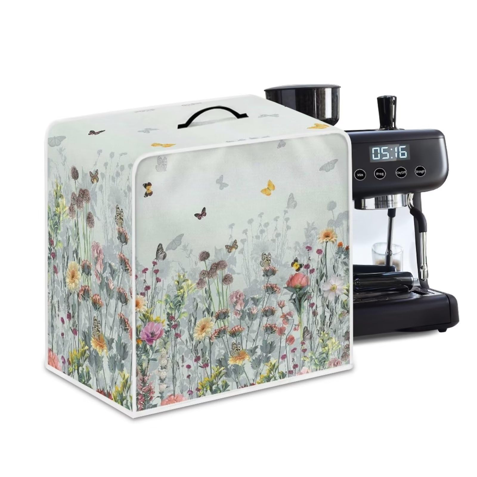 Tavolino supporto per macchina da caffè con cassetto porta capsule HHG-763 polistirene antiurto 7x31x34cm nero