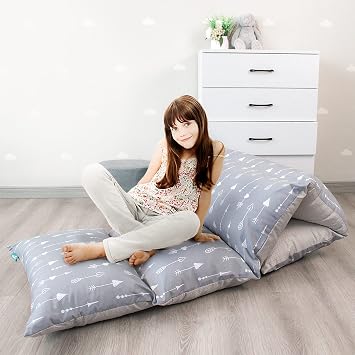 Floor Lounger Cover Only, 88"x26", Fits 5 Standard Pillows, Arrow Queen | Soft, Non-Slip Bottom, Strong Zipper, Machine Washable, Fits 5 Standard Pillows Pillows Not Included