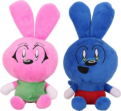Riggy - Figura de peluche suave de 9.8 pulgadas, Riggy The Rabbit Monkey, regalo para niños y fanáticos, cumpleaños, Halloween, Navidad (2 piezas)