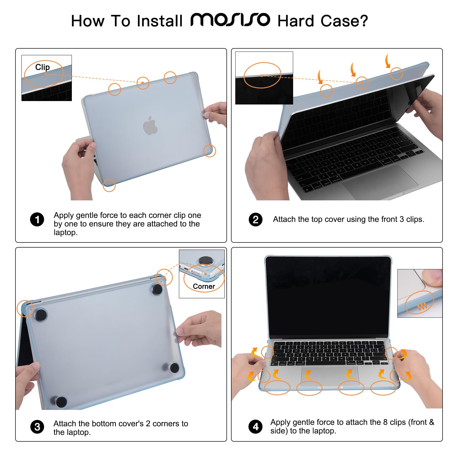 MOSISO Funda Compatible con MacBook Air 13 Pulgadas 2026-2022 M5 A3449 M4 A3240 M3 A3113 M2 A2681, Cierre Hermético Antigrietas&Antihuellas Carcasa para MacBook Air 13,6 Pulgadas,Azul Celeste