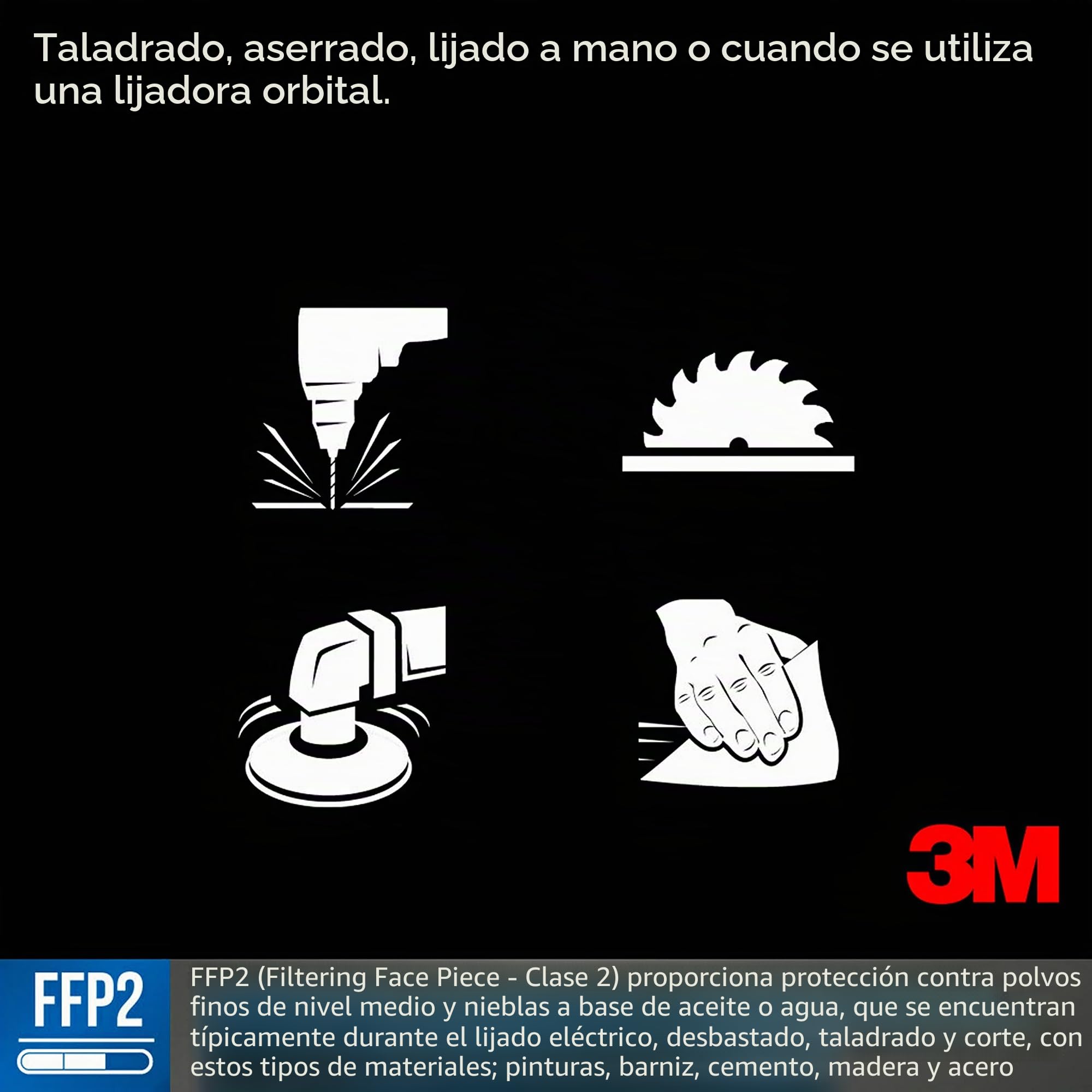 3M Aura 9320D+ FFP2 - Mascarilla de protección respiratoria desechable con partículas FFP2, sin válvula, 5 unidades/caja
