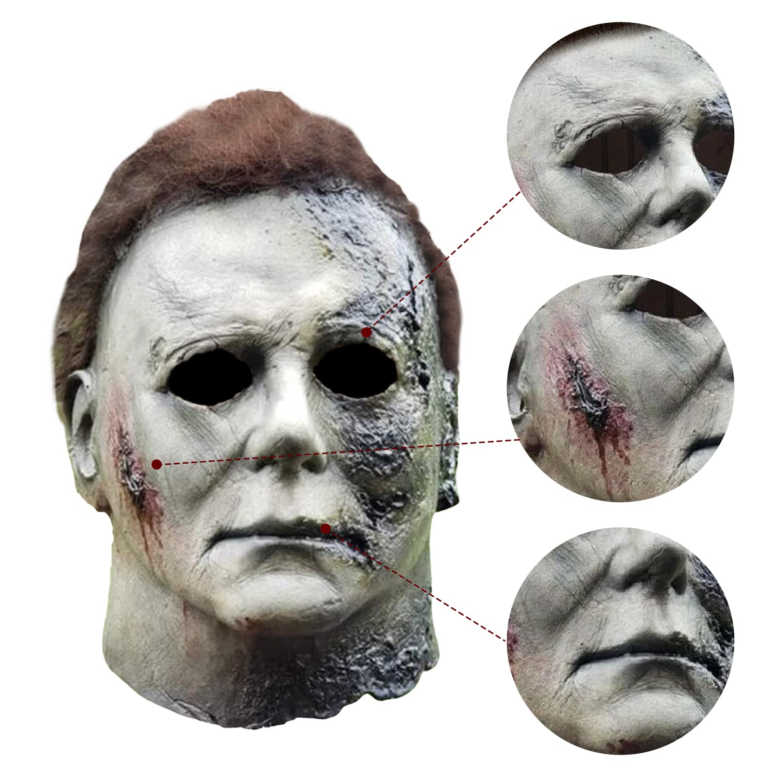 Xambop Halloween Michael Myers maschera horror cosplay accessori di scena.