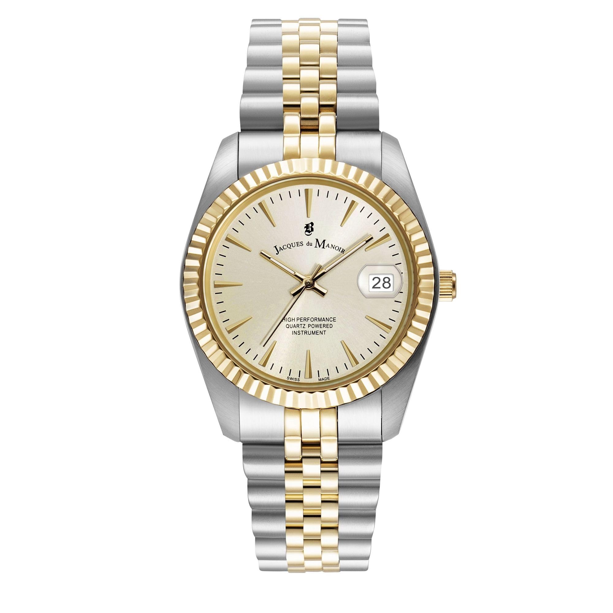 Jacques Du Manoir Damen Analog Uhr mit Edelstahl Armband JWG02202
