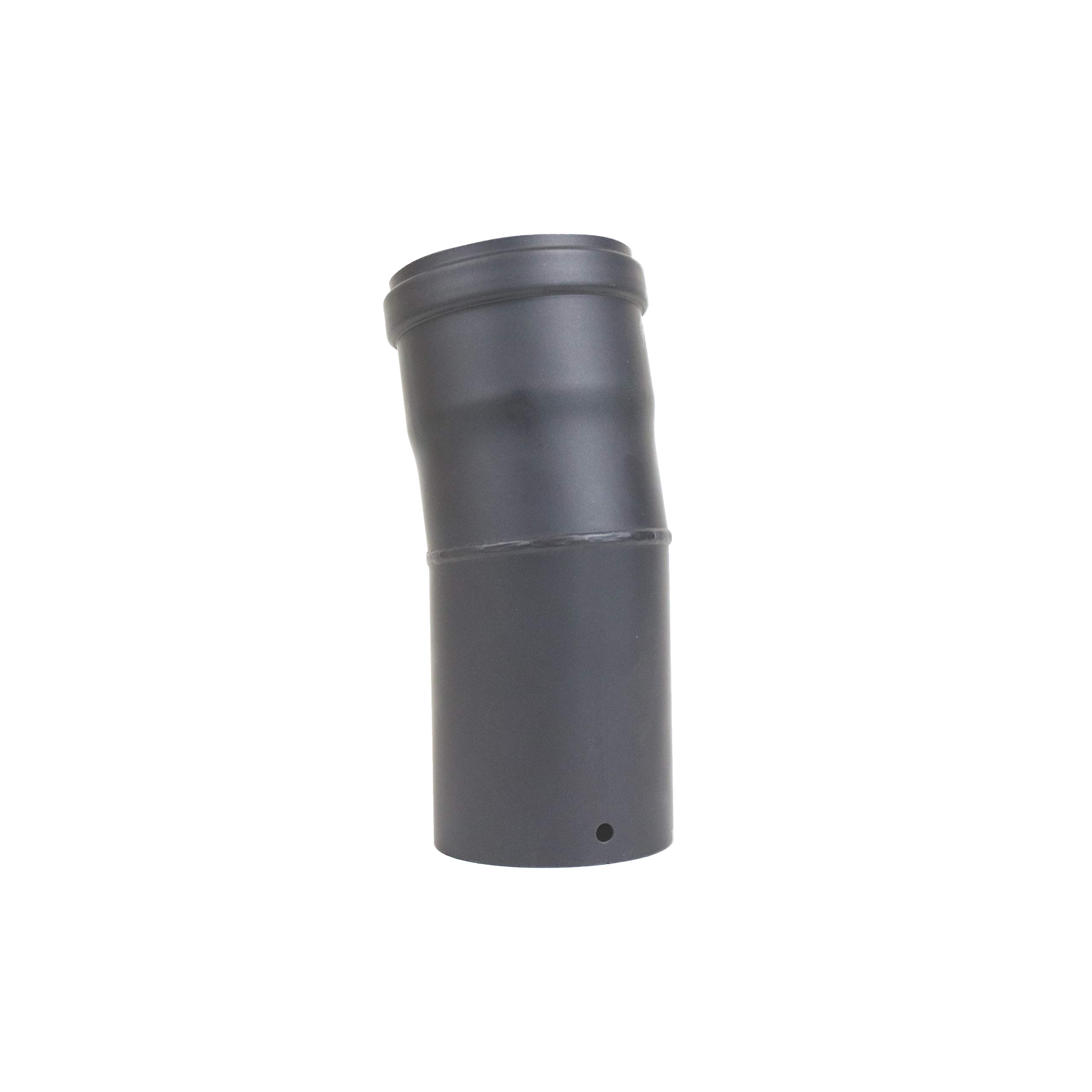 Tubo a gomito per canna fumaria a pellet, diametro 80 mm, grigio nero (arco 15°, grigio)