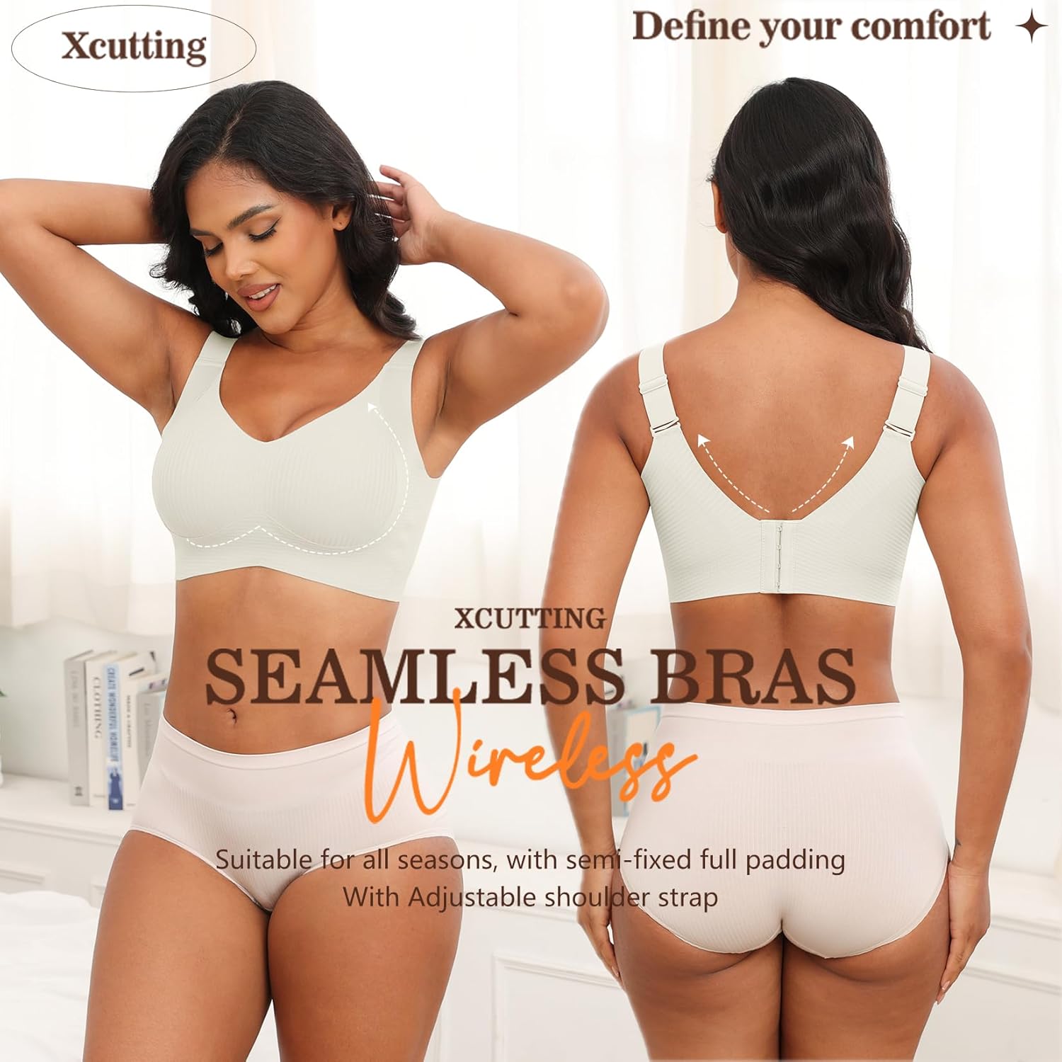 Plus Size Bras for Women No Underwire Full Coverage Everyday Bra Comfortable Wireless Padded Bras - Image 7