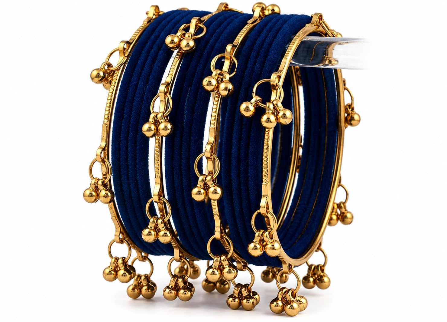 KAYASHA Woman's Designer Silk Thread Bangles Set with kashmiri Ghungroo|Traditional Ethnic Bangles Set for Women|Set of 16 (12 Thread Bangles + 4 Ghungroo Bangles)